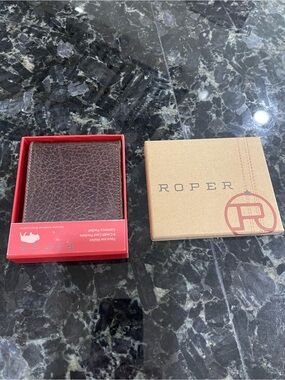 Roper Brown Textured Leather Men's Wallet with Gift Box